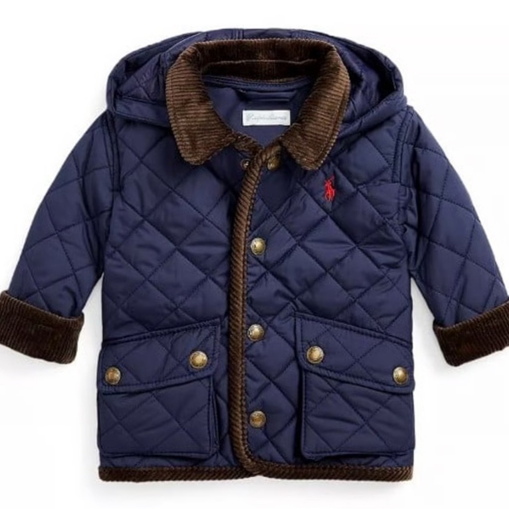 EUC Polo Ralph Lauren Baby Boys Water Repellent Quilted Barn Jacket